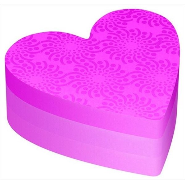 Post-It Sticky note 087156 3 x 3 In. Die-Cut Heart Shaped Super Sticky Notepad; Assorted Colors; Pack - 2 87156